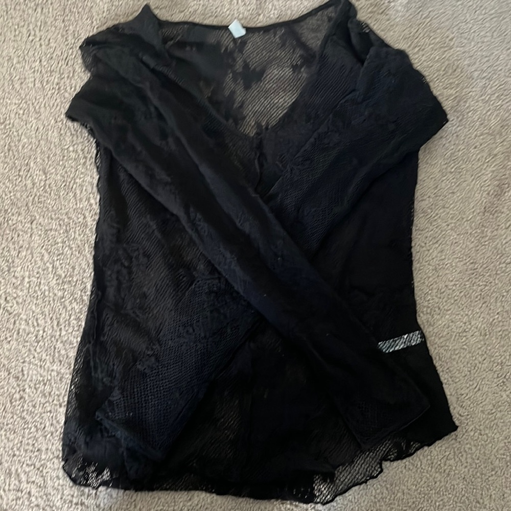 Black lace top from free people.
